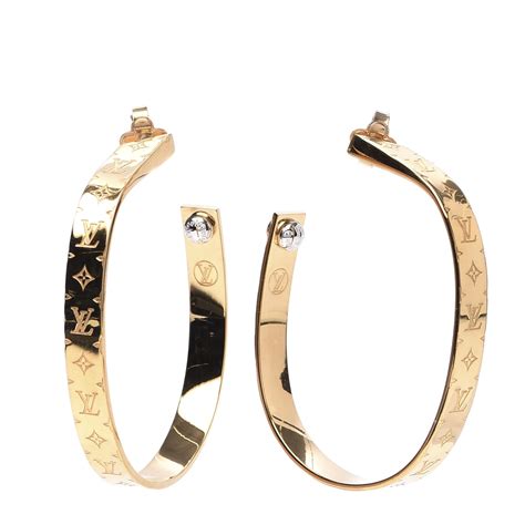 louis vuitton nanogram hoop earrings